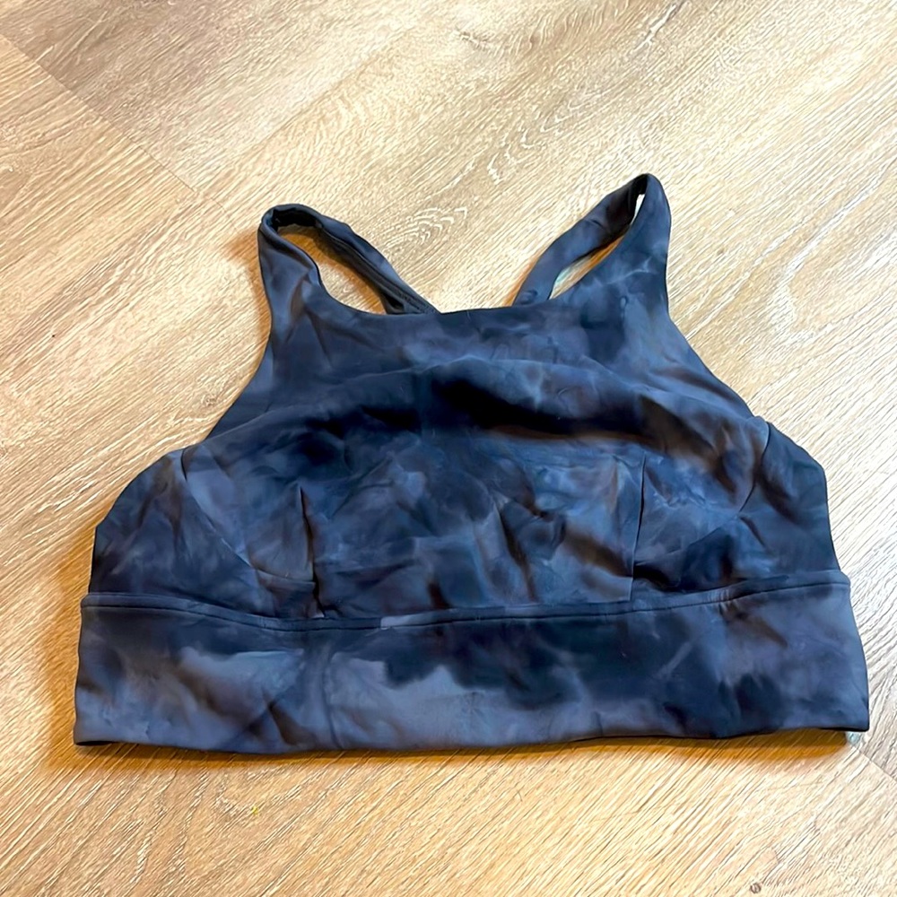 Lululemon blue dyed print sports‎ bras 12 A8